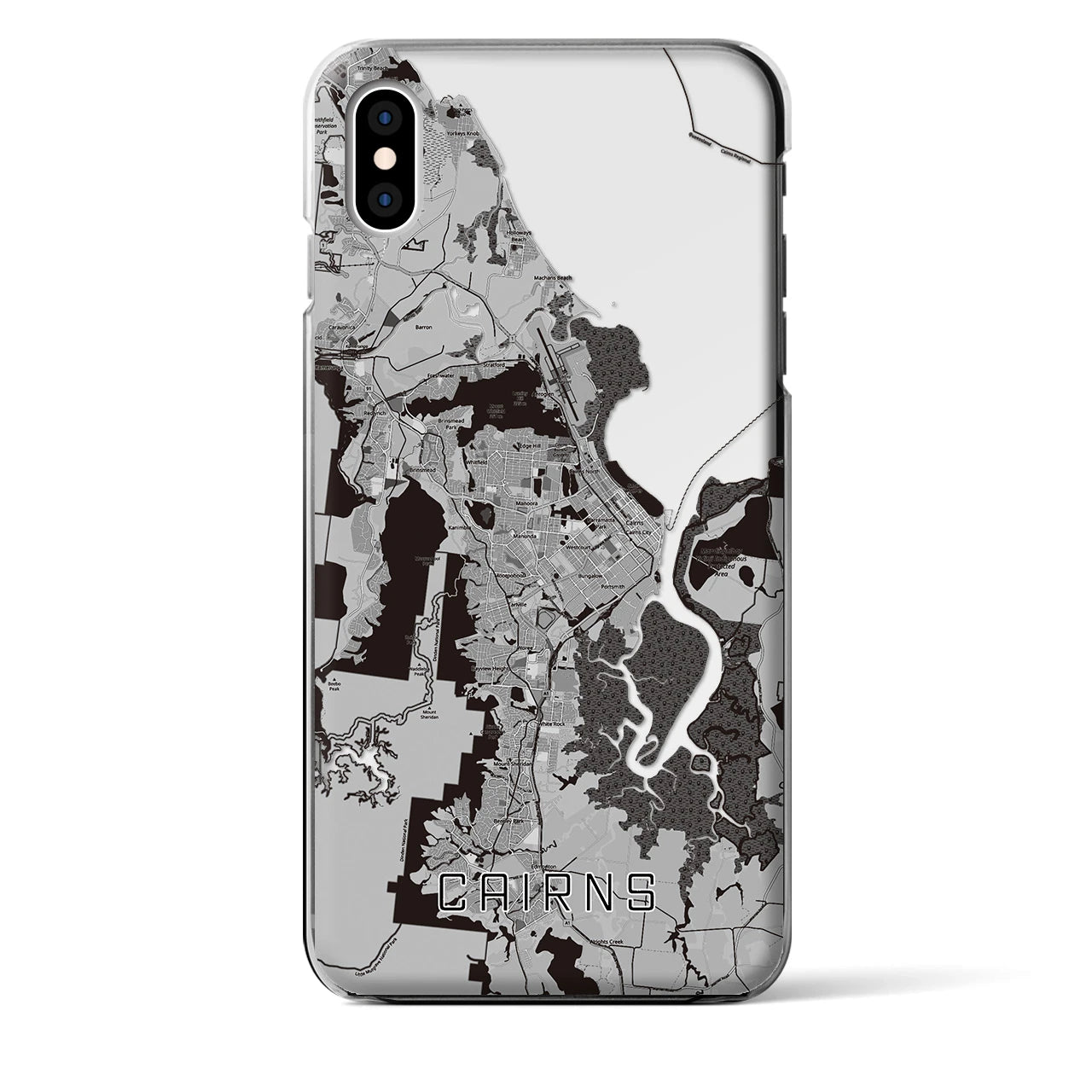 【ケアンズ（オーストラリア）】地図柄iPhoneケース（クリアタイプ）