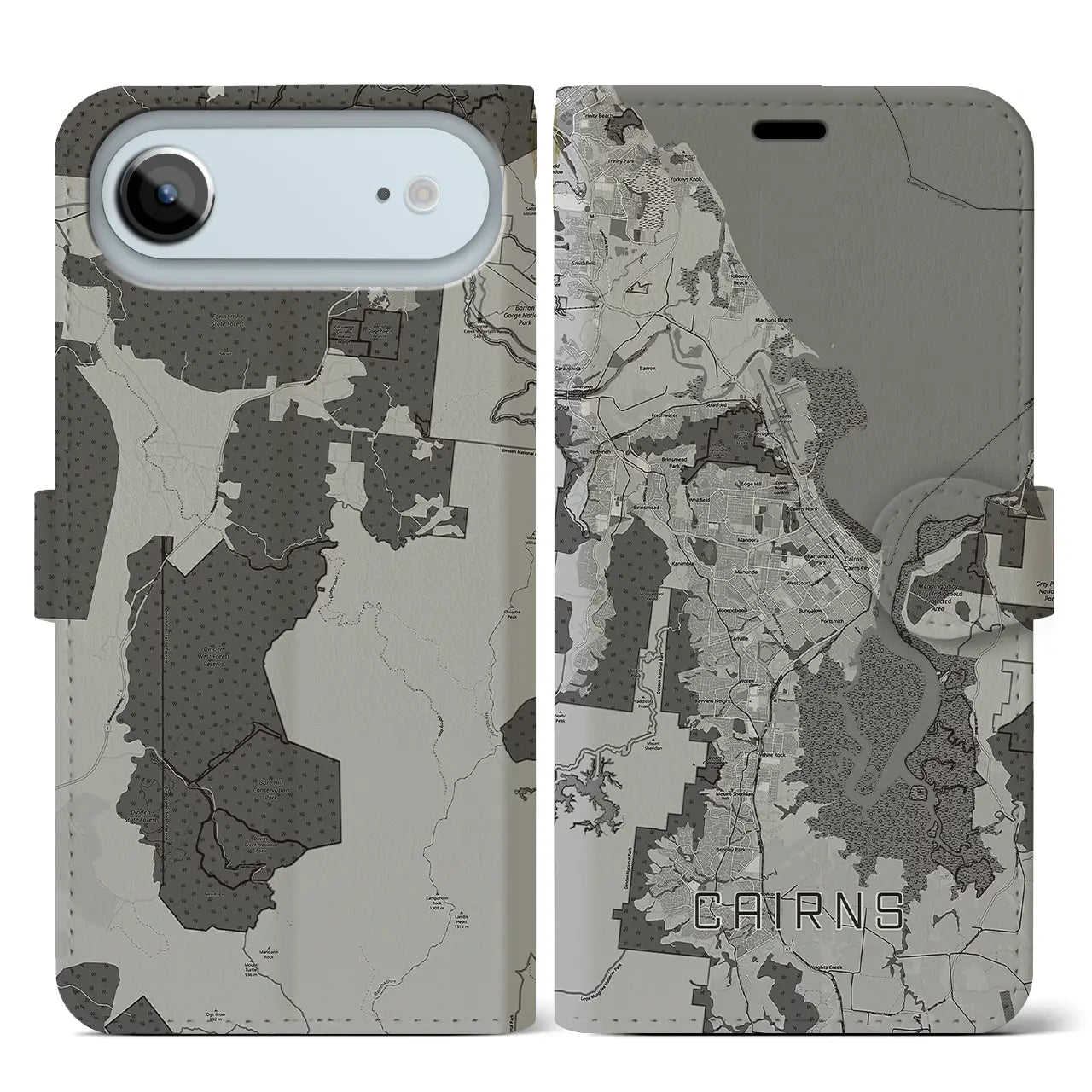 【ケアンズ（オーストラリア）】地図柄iPhoneケース（手帳タイプ）