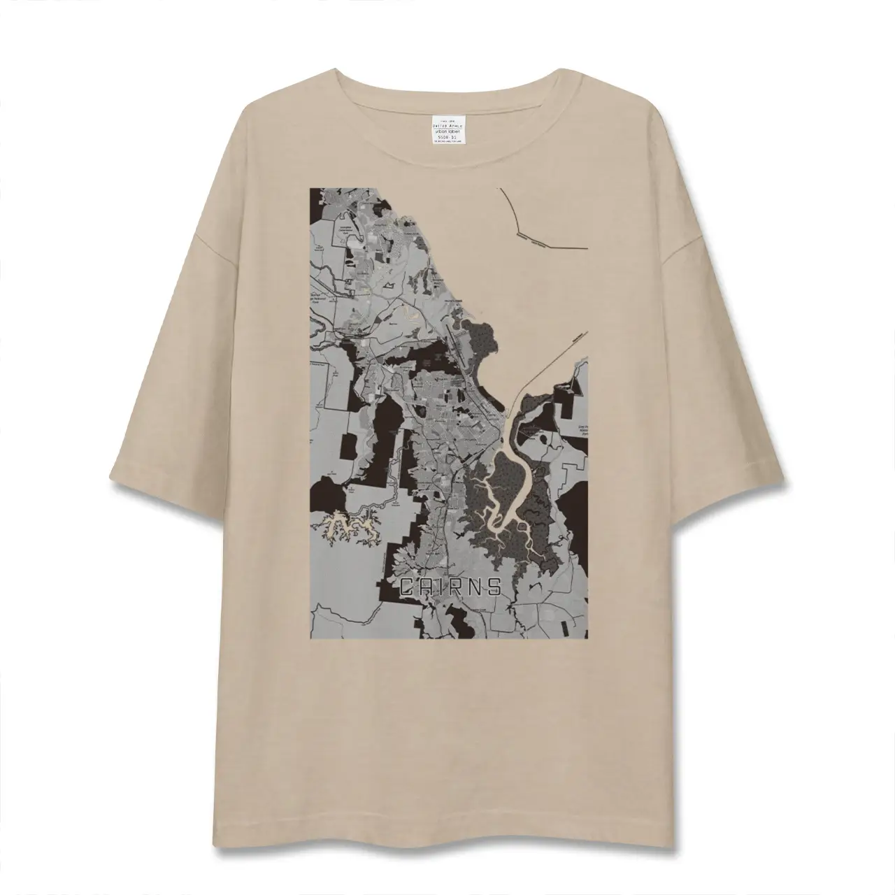 【ケアンズ（オーストラリア）】地図柄ビッグシルエットTシャツ