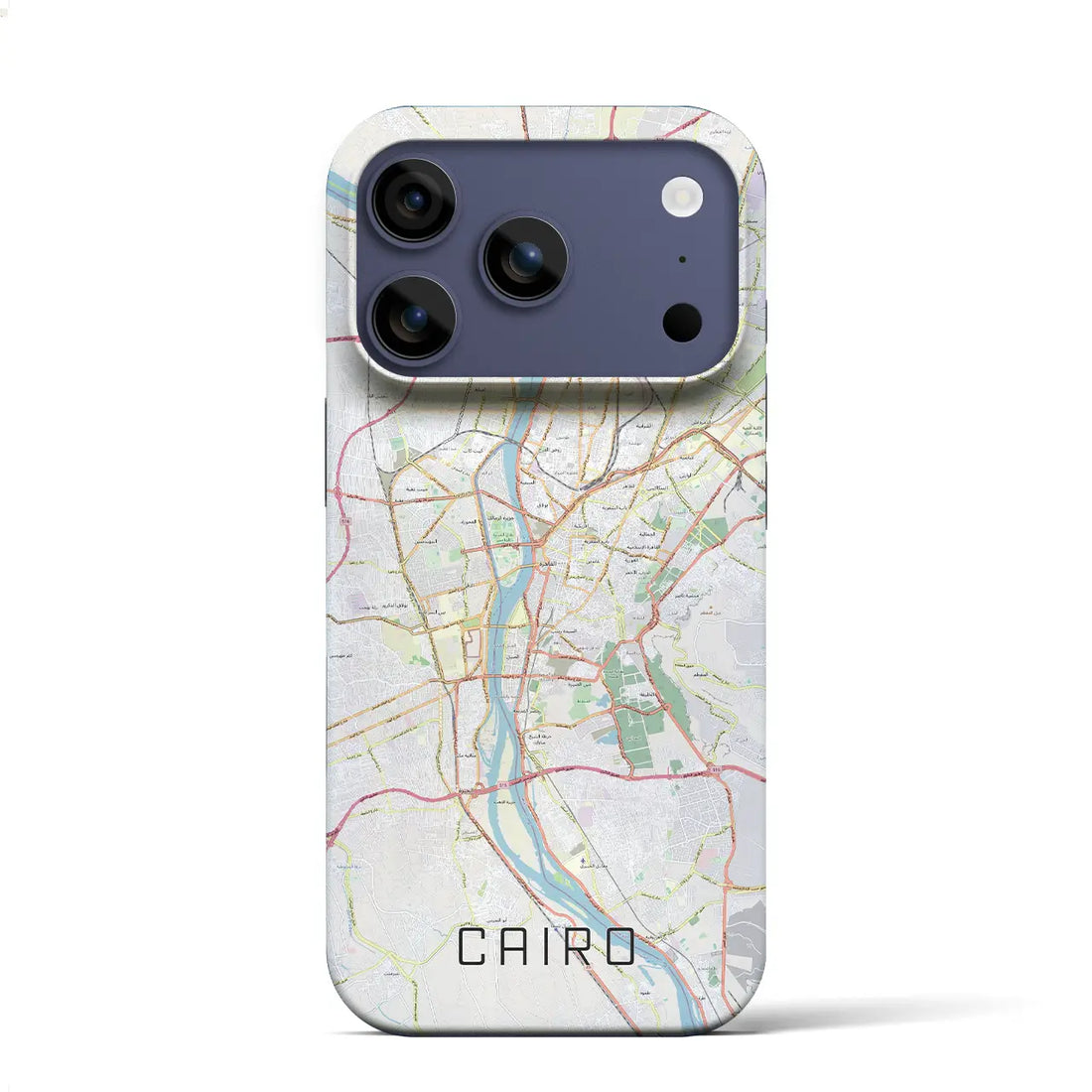 【カイロ(エジプト)】地図柄iPhoneケース(バックカバータイプ)ブラック・iPhone 17 Pro Max 用