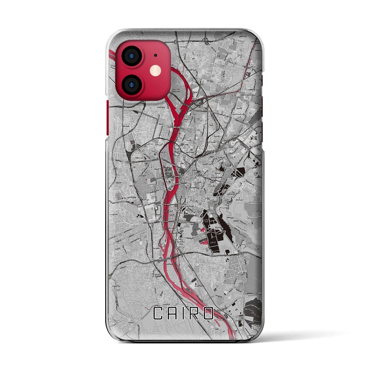 【カイロ（エジプト）】地図柄iPhoneケース（クリアタイプ）