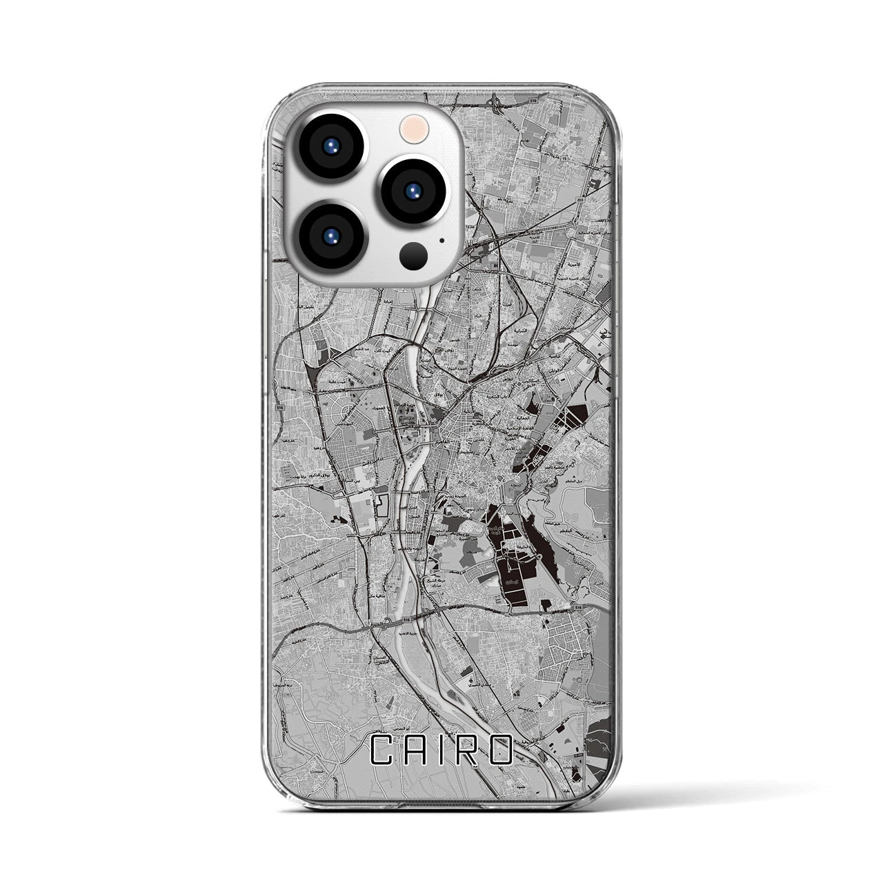 【カイロ（エジプト）】地図柄iPhoneケース（クリアタイプ）