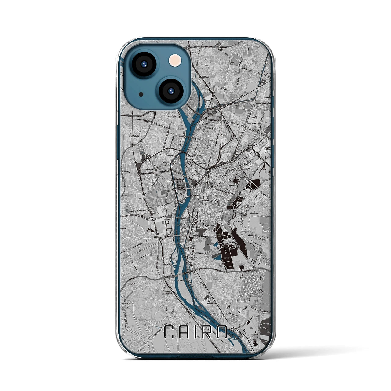 【カイロ（エジプト）】地図柄iPhoneケース（クリアタイプ）