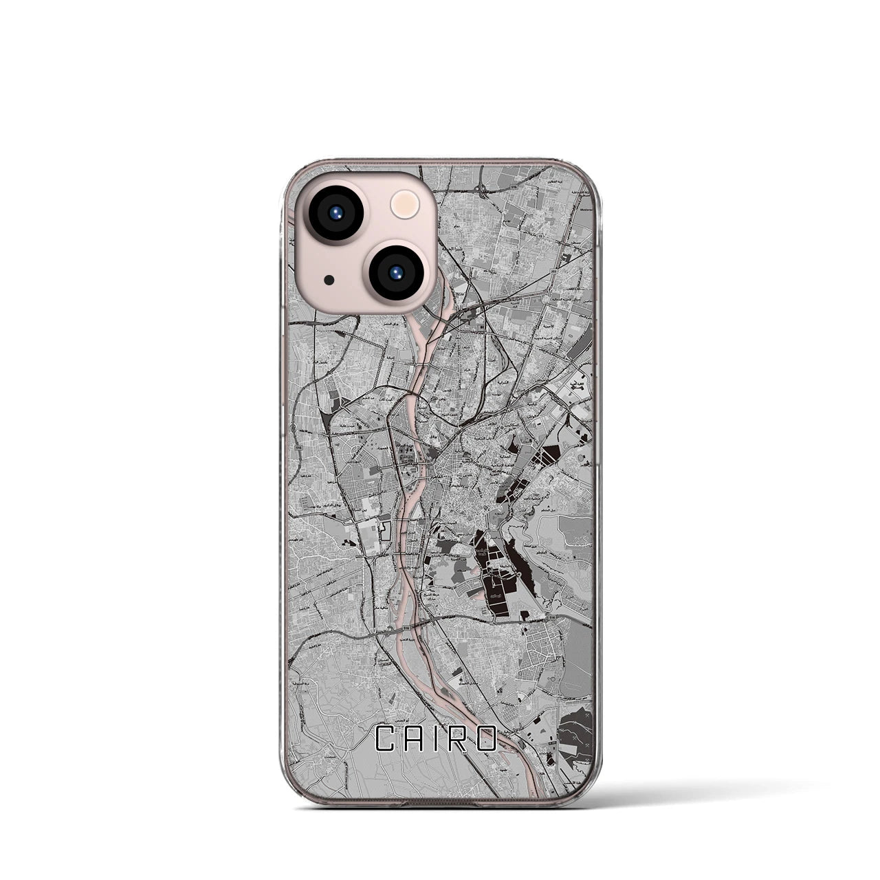 【カイロ（エジプト）】地図柄iPhoneケース（クリアタイプ）