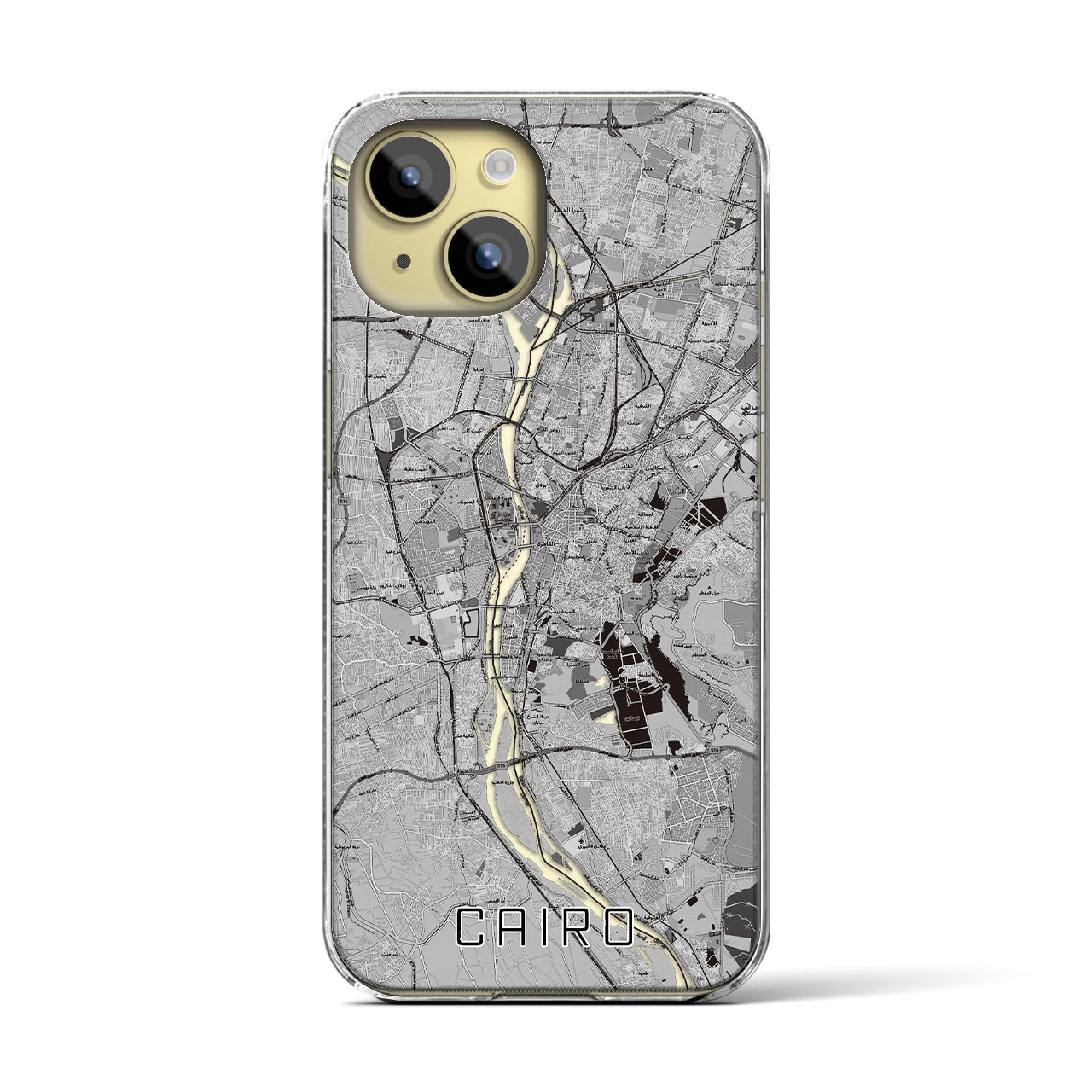 【カイロ（エジプト）】地図柄iPhoneケース（クリアタイプ）