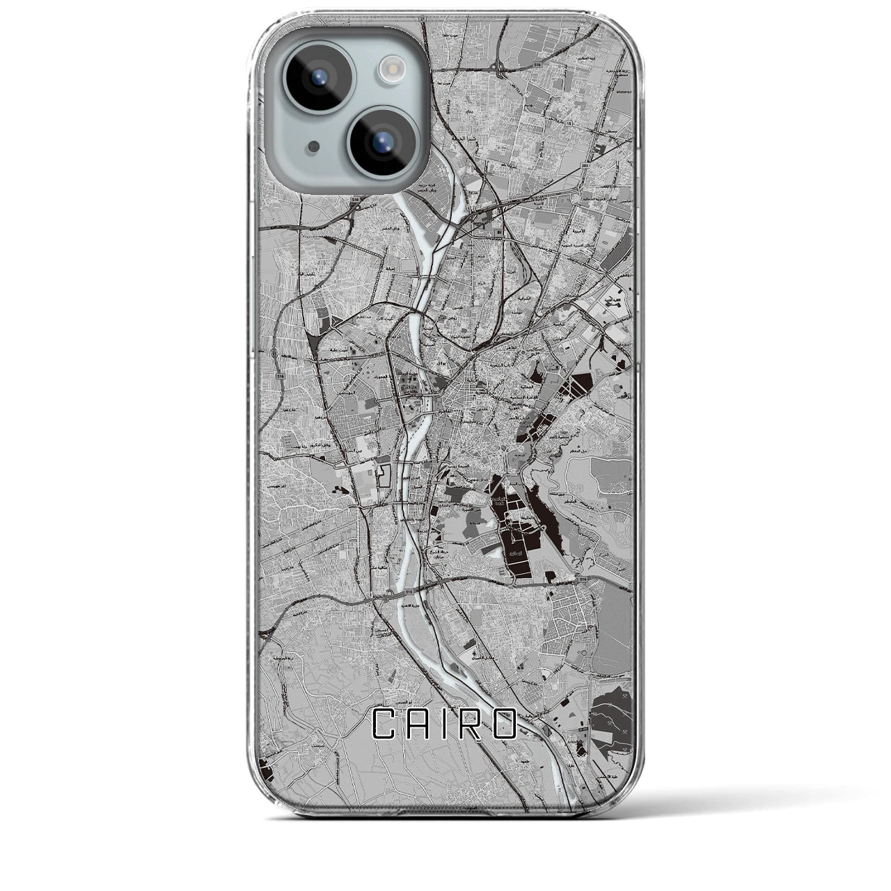 【カイロ（エジプト）】地図柄iPhoneケース（クリアタイプ）