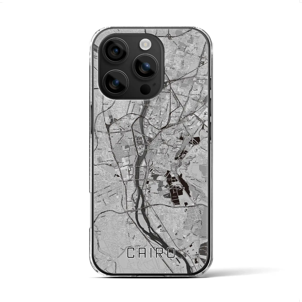 【カイロ（エジプト）】地図柄iPhoneケース（クリアタイプ）
