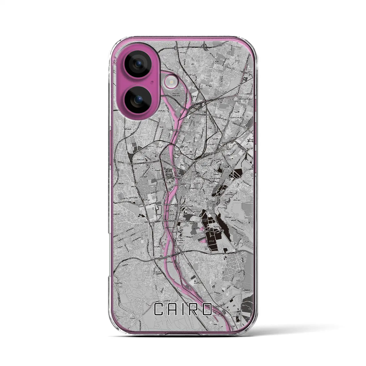 【カイロ（エジプト）】地図柄iPhoneケース（クリアタイプ）