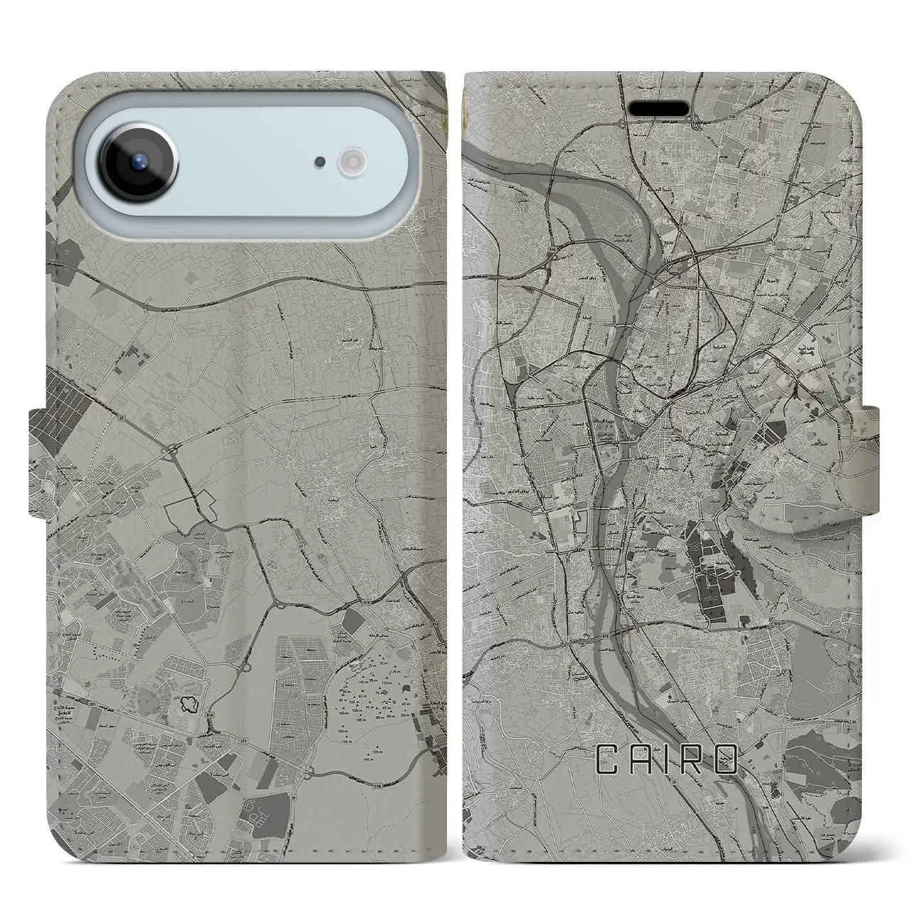 【カイロ（エジプト）】地図柄iPhoneケース（手帳タイプ）