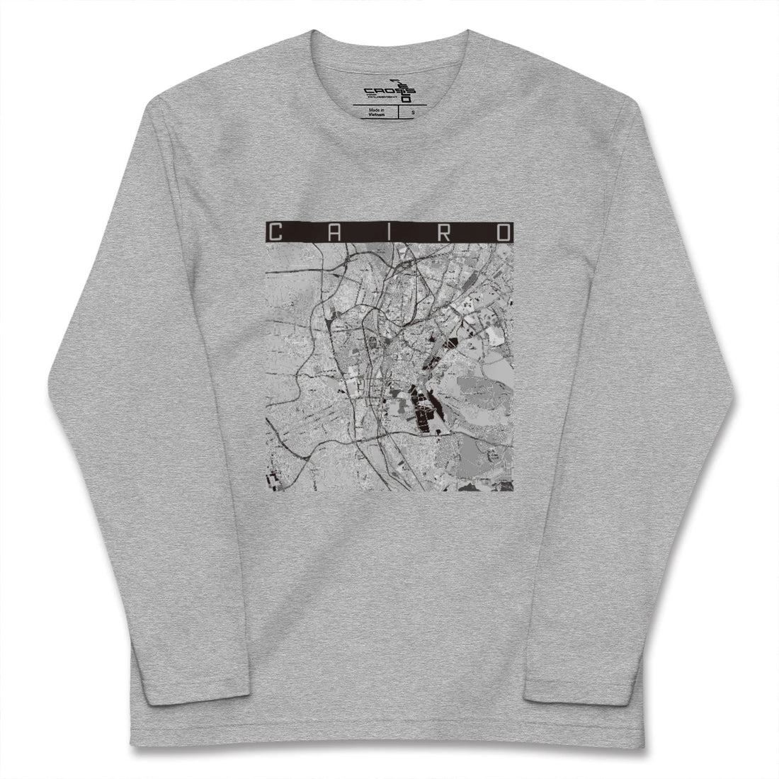 【カイロ（エジプト）】地図柄ロングスリーブTシャツ