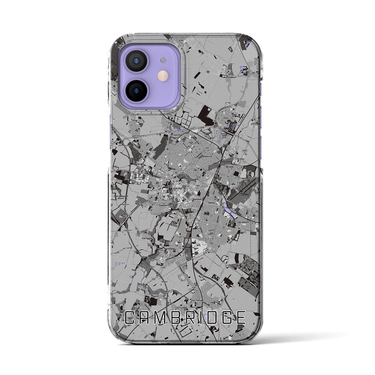 【ケンブリッジ（イギリス）】地図柄iPhoneケース（クリアタイプ）