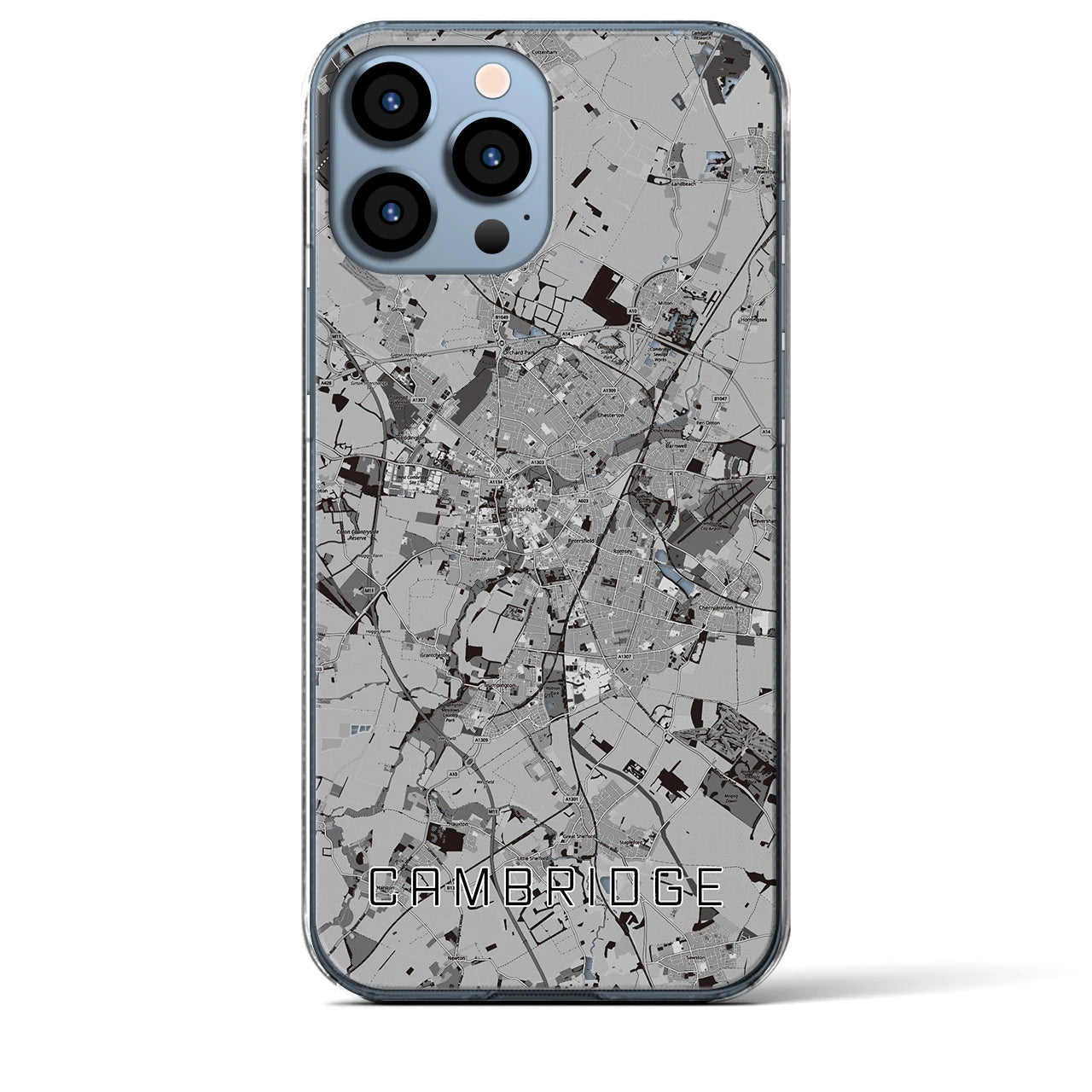 【ケンブリッジ（イギリス）】地図柄iPhoneケース（クリアタイプ）