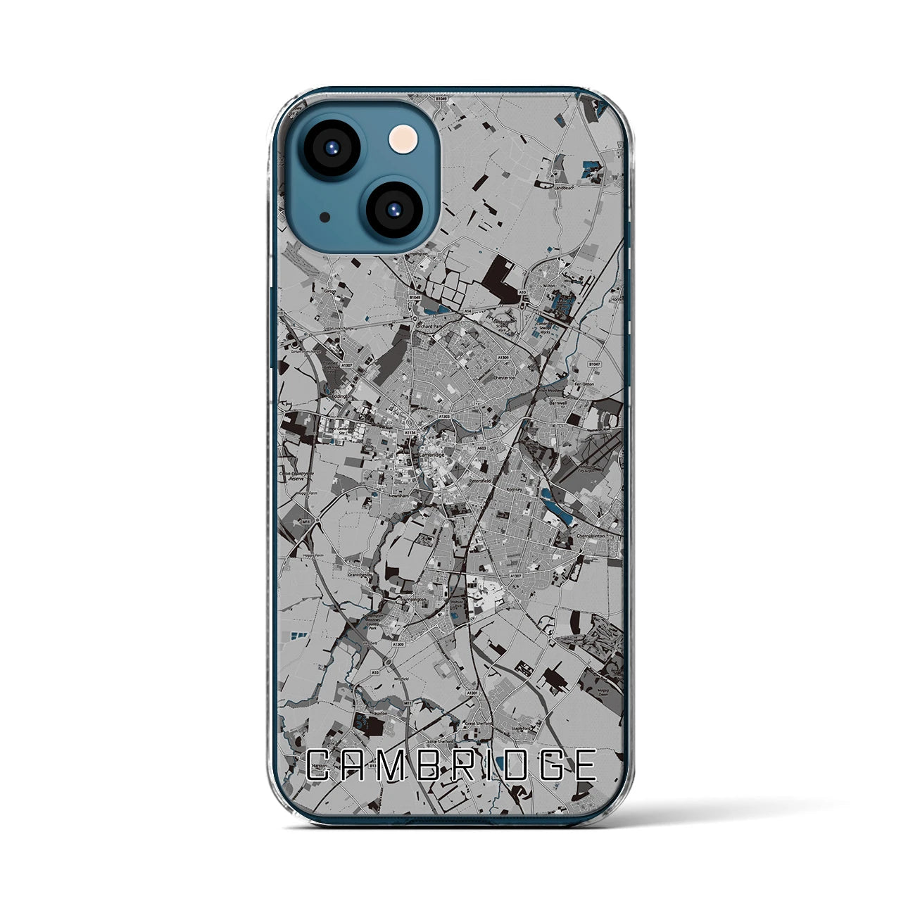 【ケンブリッジ（イギリス）】地図柄iPhoneケース（クリアタイプ）
