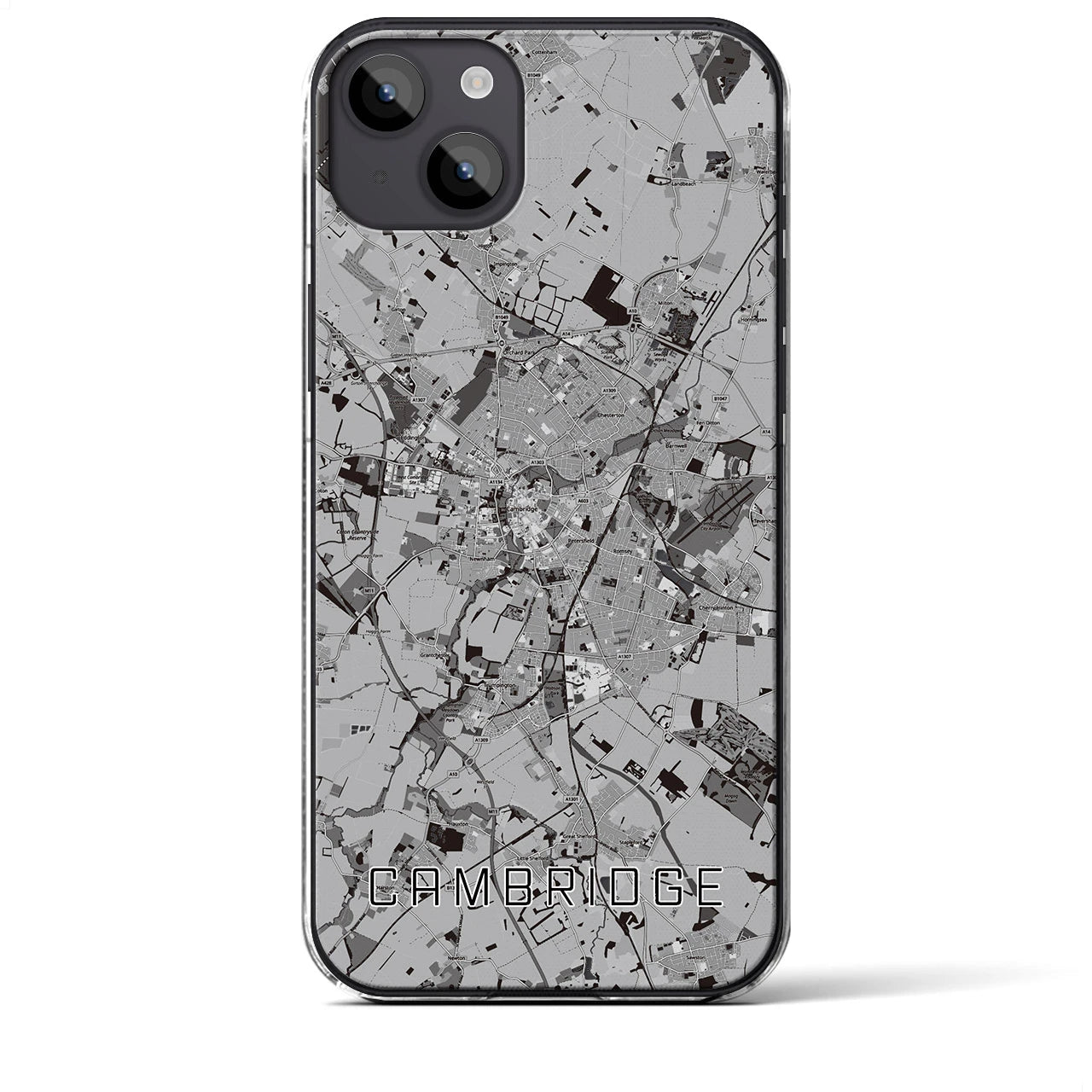 【ケンブリッジ（イギリス）】地図柄iPhoneケース（クリアタイプ）