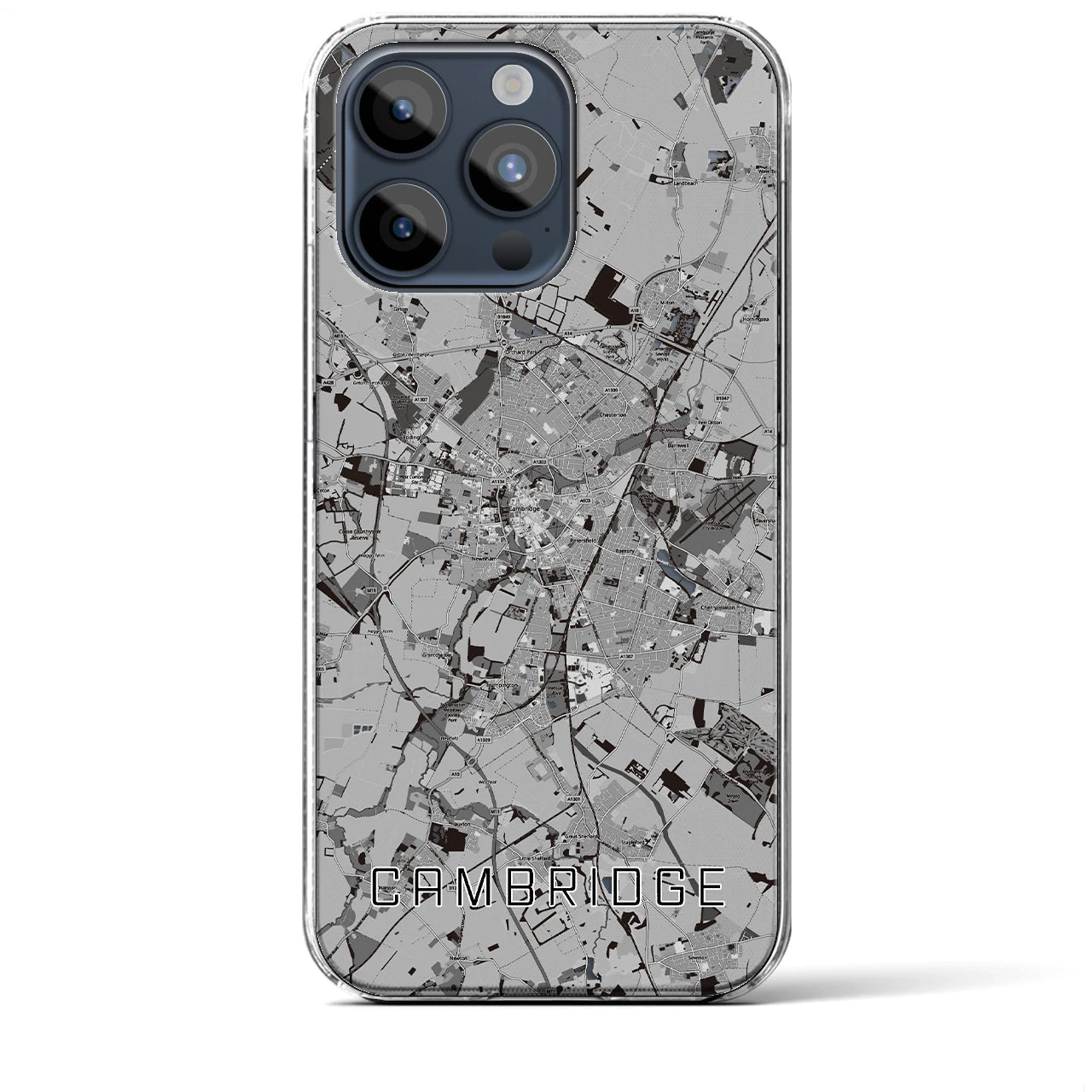 【ケンブリッジ（イギリス）】地図柄iPhoneケース（クリアタイプ）