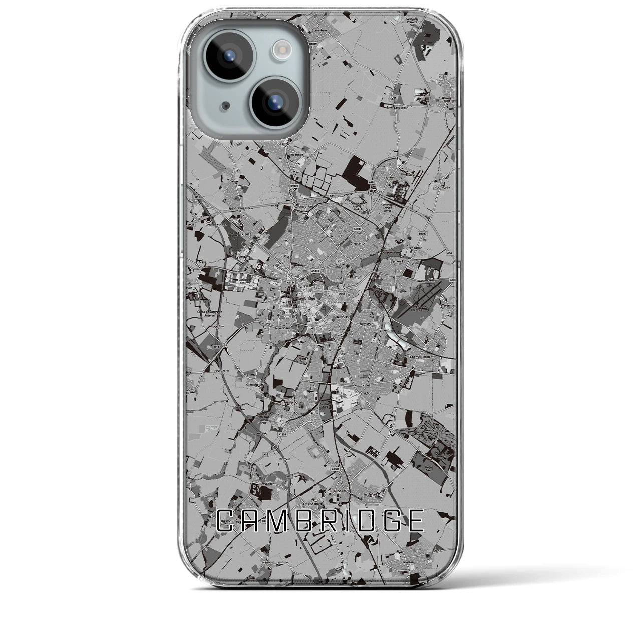 【ケンブリッジ（イギリス）】地図柄iPhoneケース（クリアタイプ）