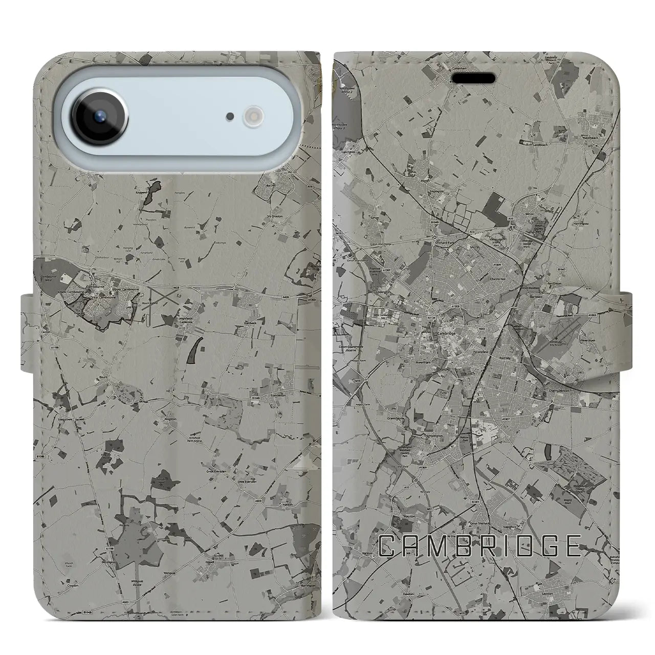 【ケンブリッジ（イギリス）】地図柄iPhoneケース（手帳タイプ）