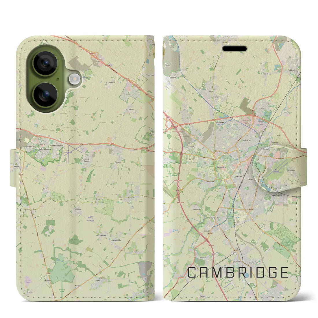 【ケンブリッジ（イギリス）】地図柄iPhoneケース（手帳タイプ）ナチュラル・iPhone 17 Pro Max 用