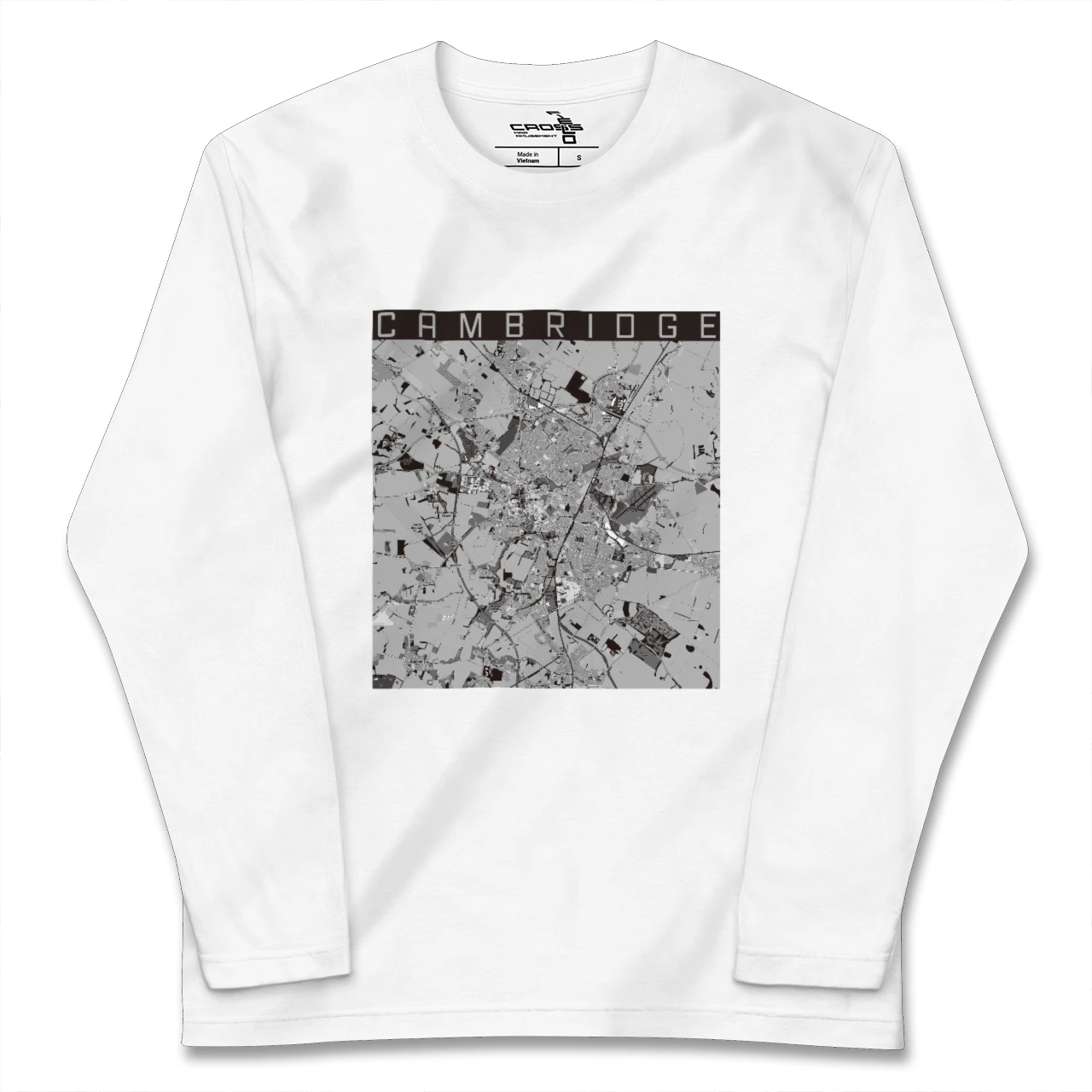 【ケンブリッジ（イギリス）】地図柄ロングスリーブTシャツ