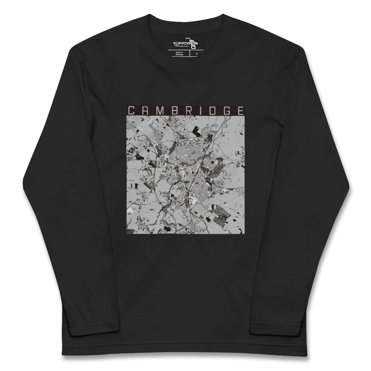 【ケンブリッジ（イギリス）】地図柄ロングスリーブTシャツ