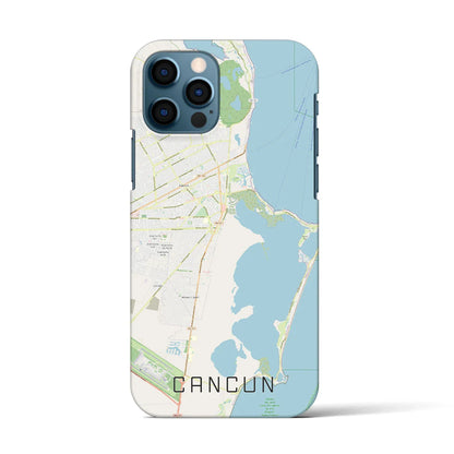 【カンクン（メキシコ）】地図柄iPhoneケース（バックカバータイプ）