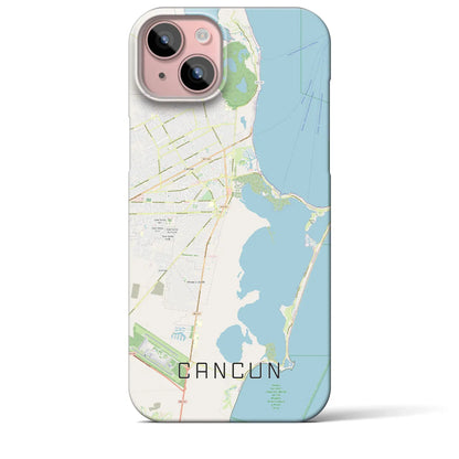 【カンクン（メキシコ）】地図柄iPhoneケース（バックカバータイプ）
