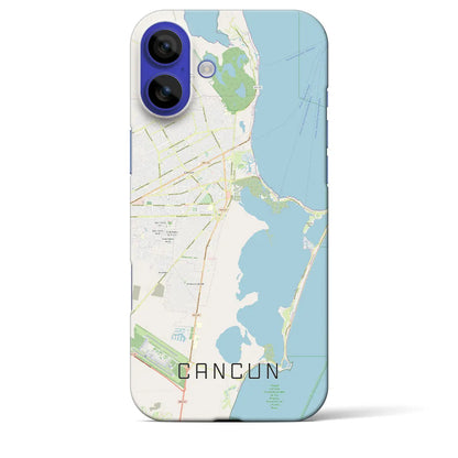 【カンクン（メキシコ）】地図柄iPhoneケース（バックカバータイプ）ブラック・iPhone 16 Pro Max 用