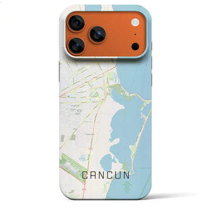 【カンクン（メキシコ）】地図柄iPhoneケース（バックカバータイプ）