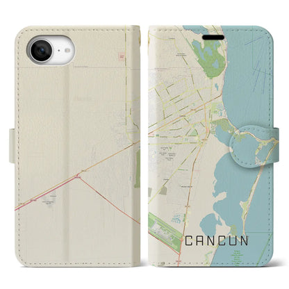 【カンクン（メキシコ）】地図柄iPhoneケース（手帳タイプ）