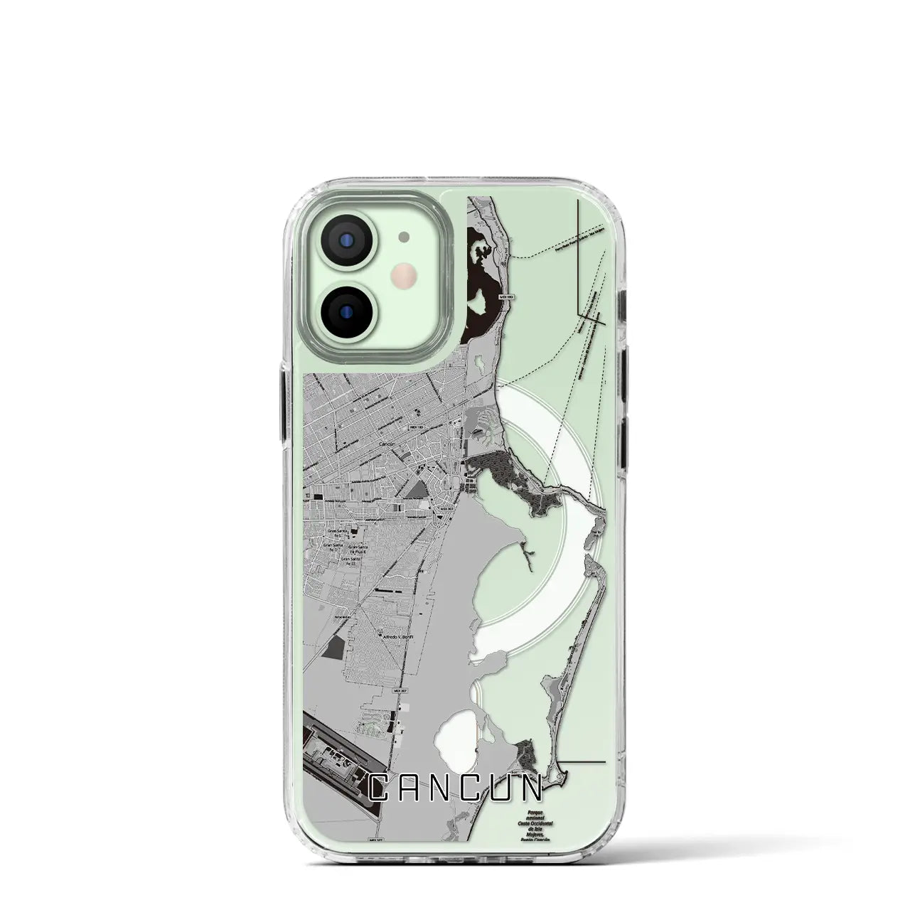 【カンクン（メキシコ）】地図柄iPhoneケース（MagSafeタイプ）