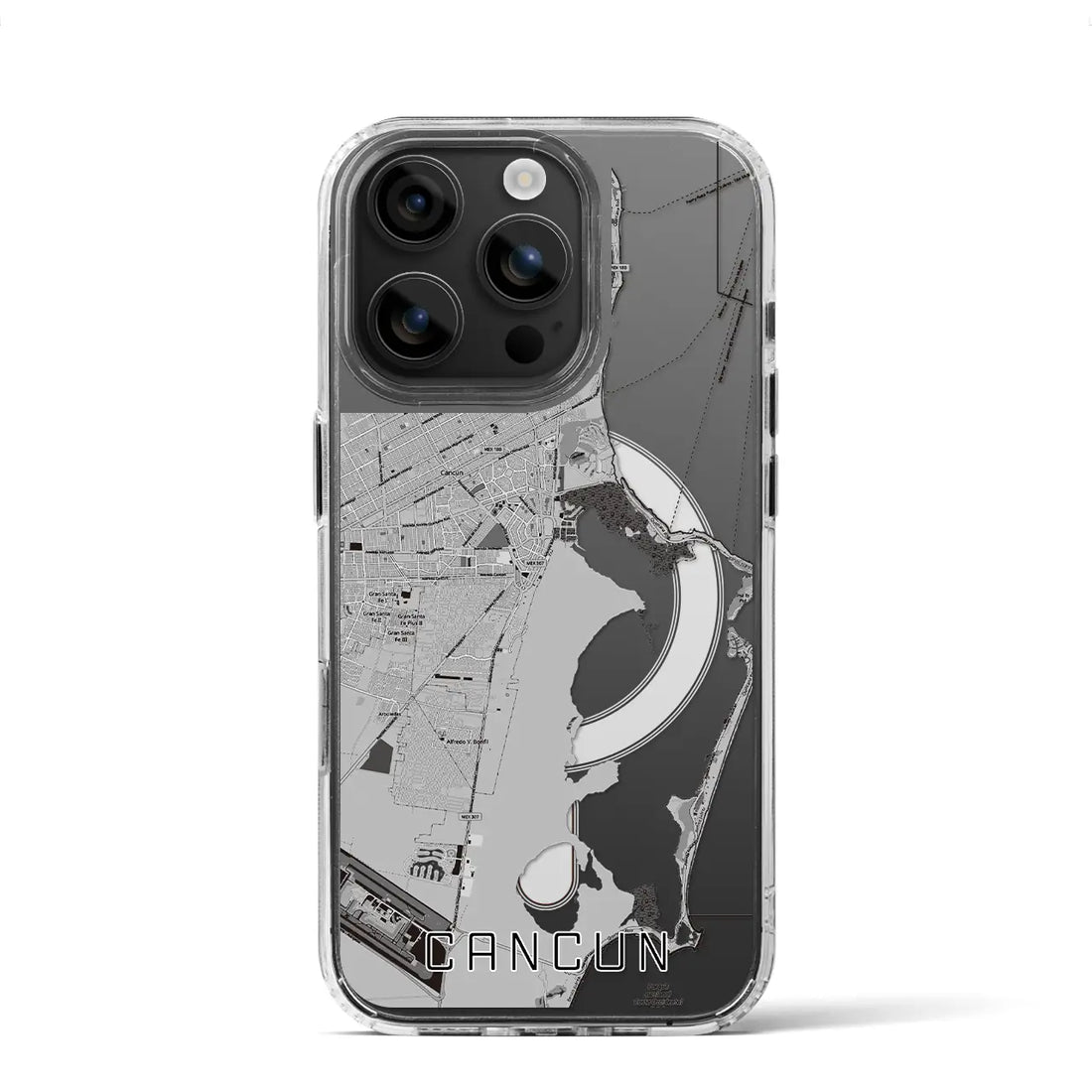 【カンクン（メキシコ）】地図柄iPhoneケース（MagSafeタイプ）