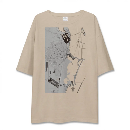 【カンクン（メキシコ）】地図柄ビッグシルエットTシャツ