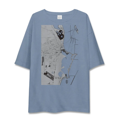 【カンクン（メキシコ）】地図柄ビッグシルエットTシャツ