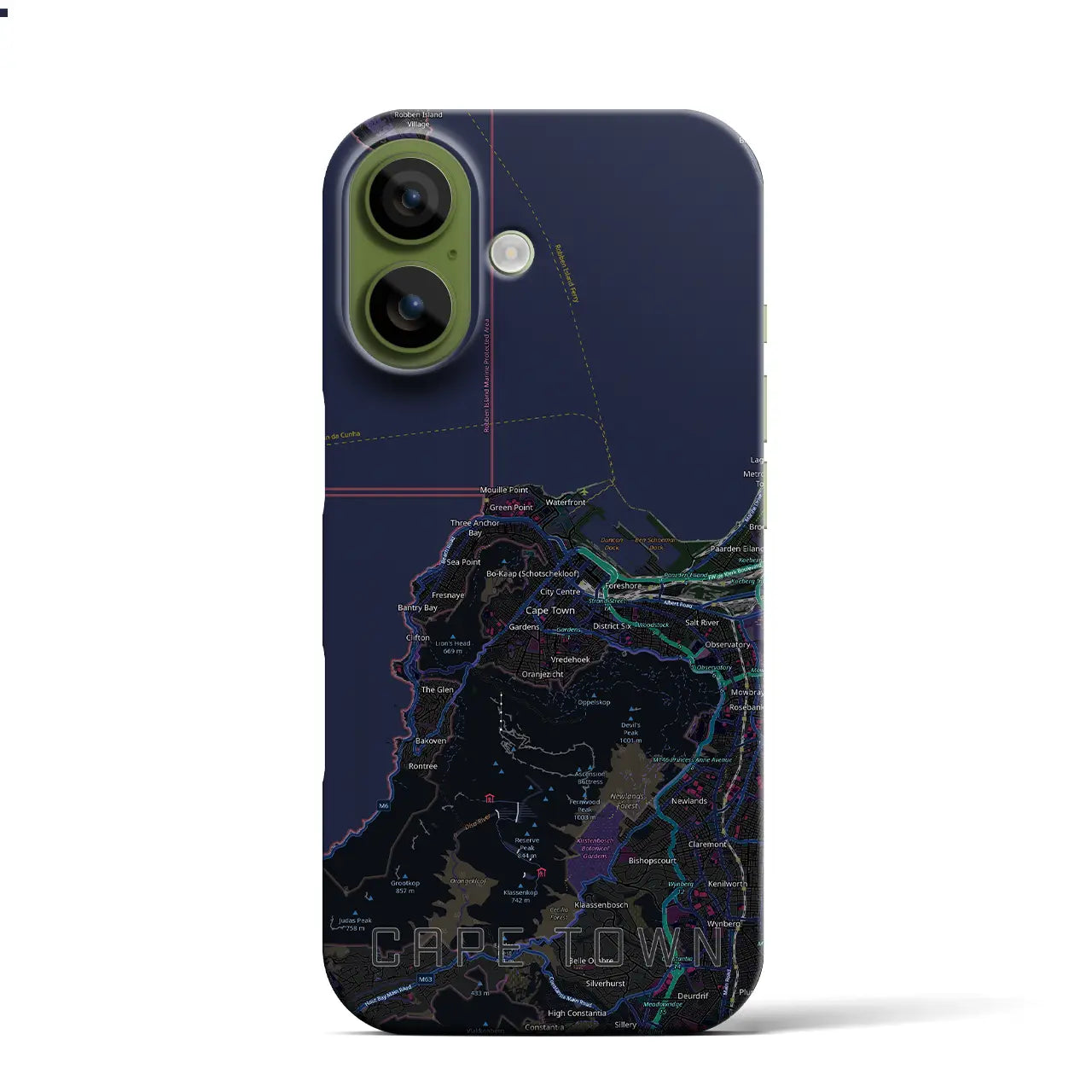 【ケープタウン（南アフリカ）】地図柄iPhoneケース（バックカバータイプ）