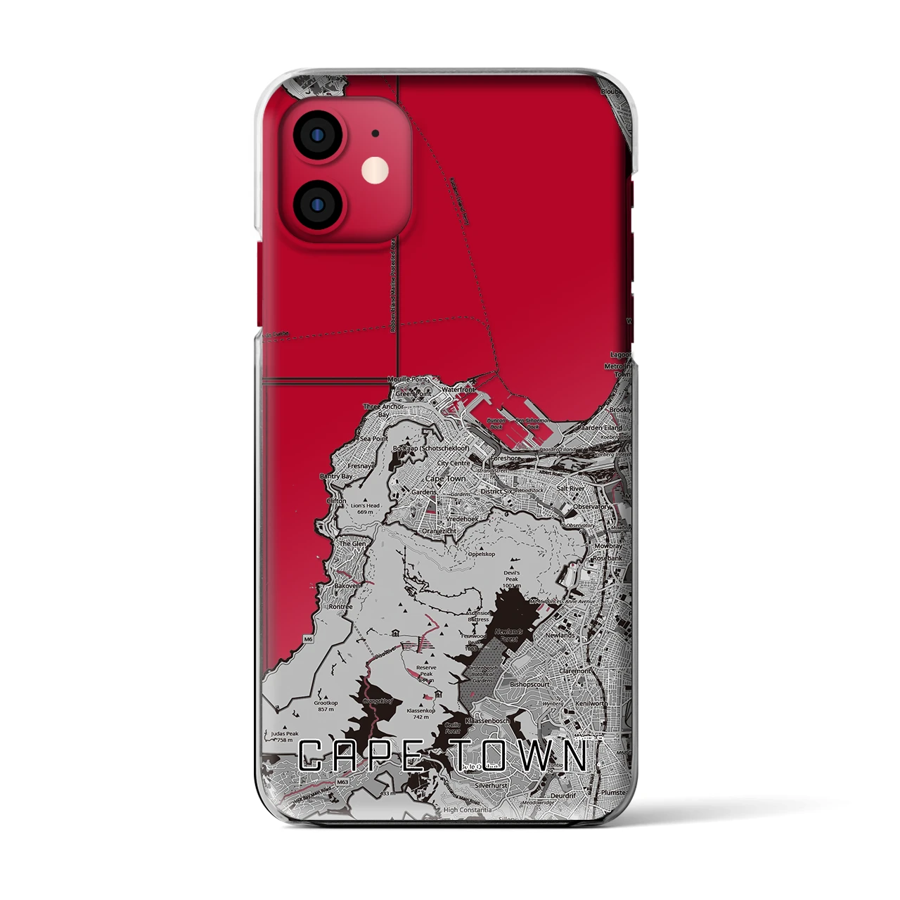 【ケープタウン（南アフリカ）】地図柄iPhoneケース（クリアタイプ）