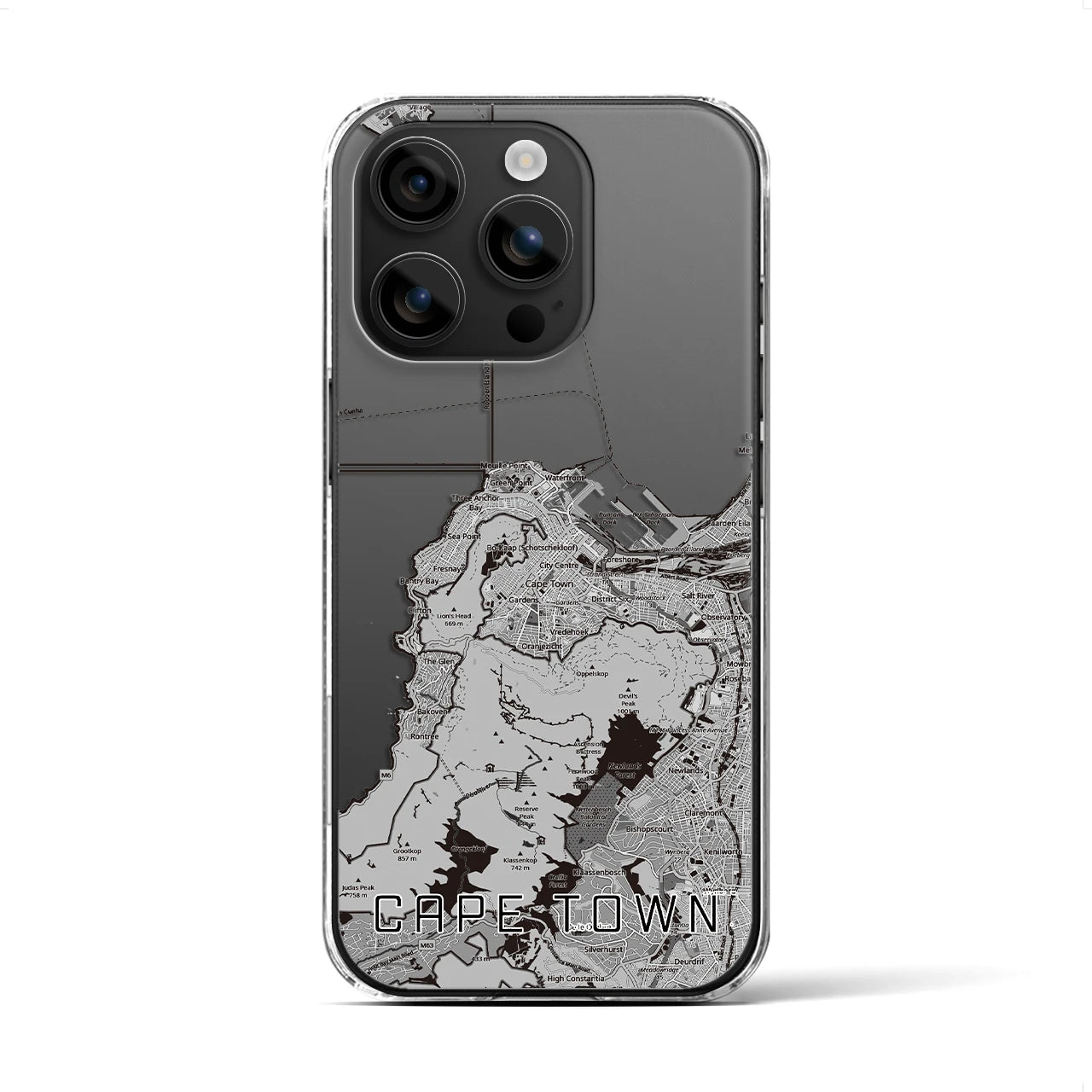 【ケープタウン（南アフリカ）】地図柄iPhoneケース（クリアタイプ）