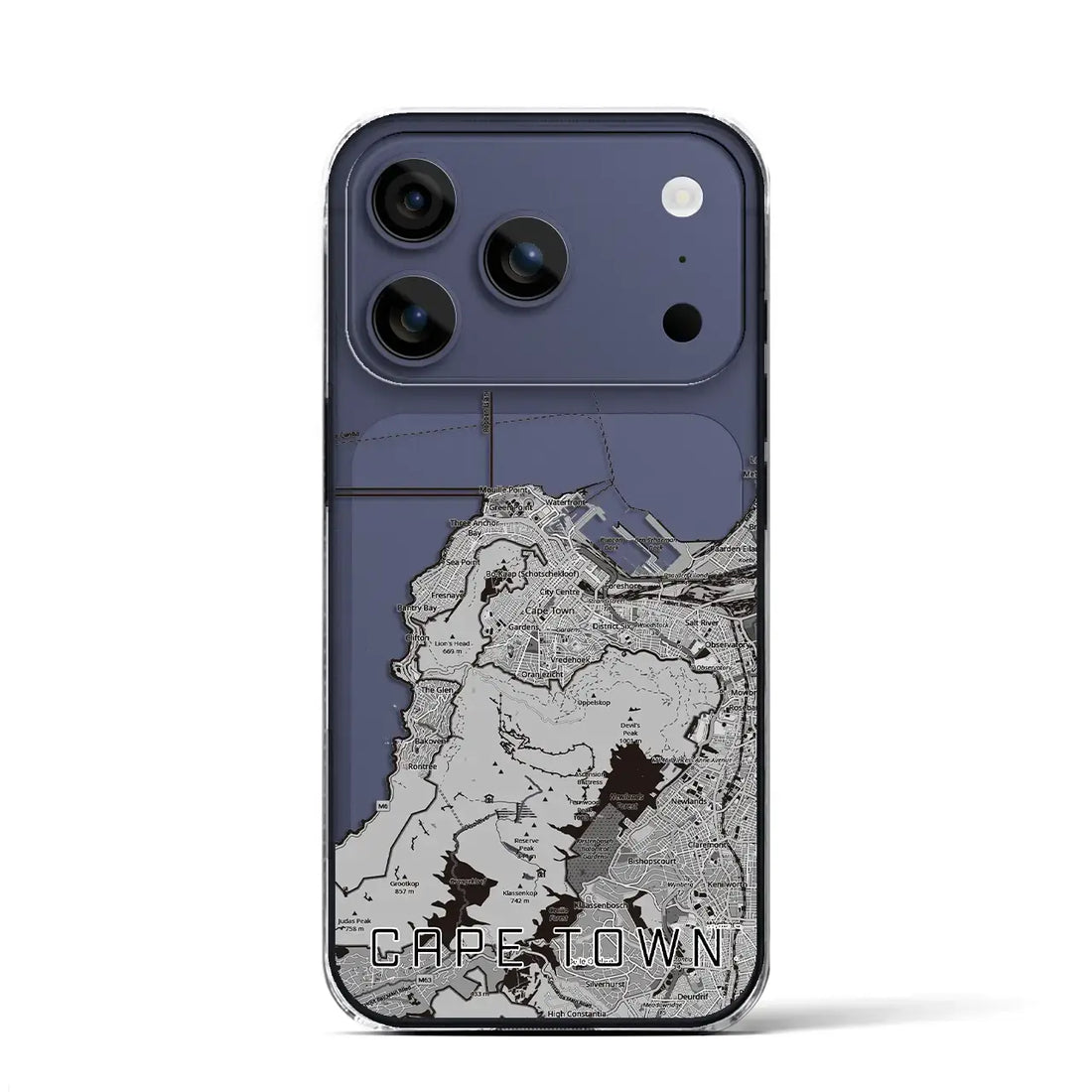【ケープタウン（南アフリカ）】地図柄iPhoneケース（クリアタイプ）
