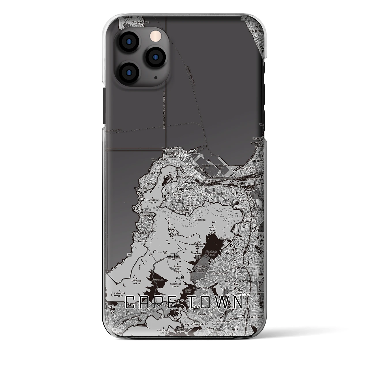 【ケープタウン（南アフリカ）】地図柄iPhoneケース（クリアタイプ）