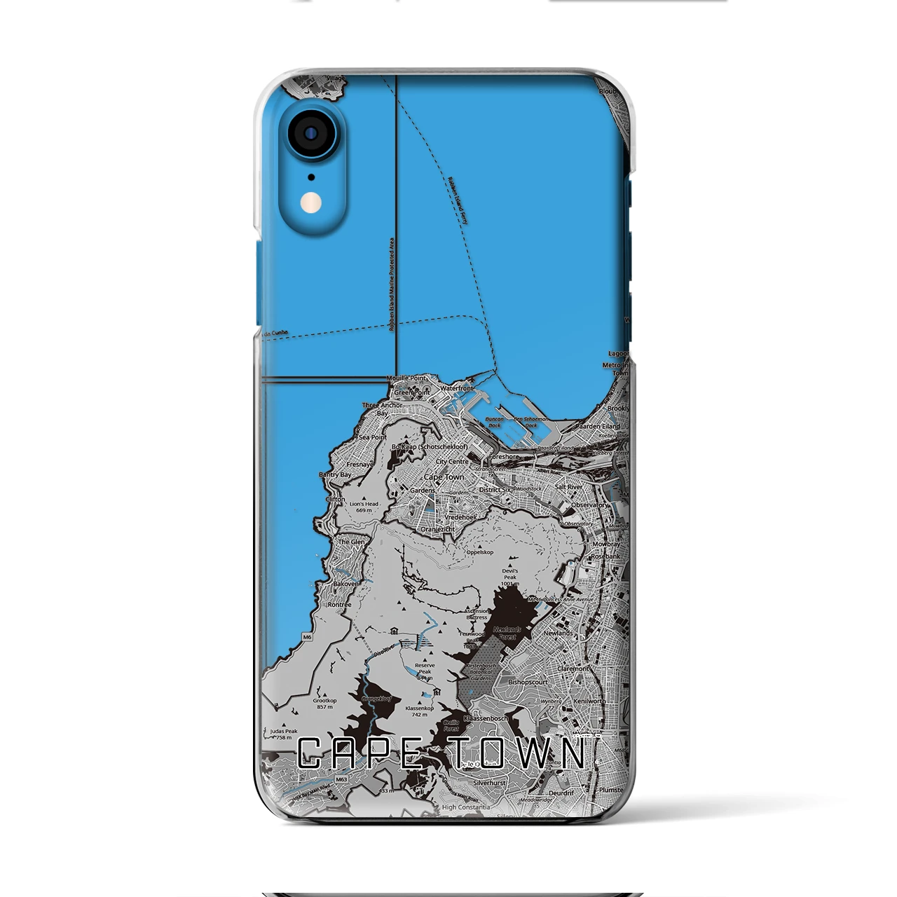 【ケープタウン（南アフリカ）】地図柄iPhoneケース（クリアタイプ）