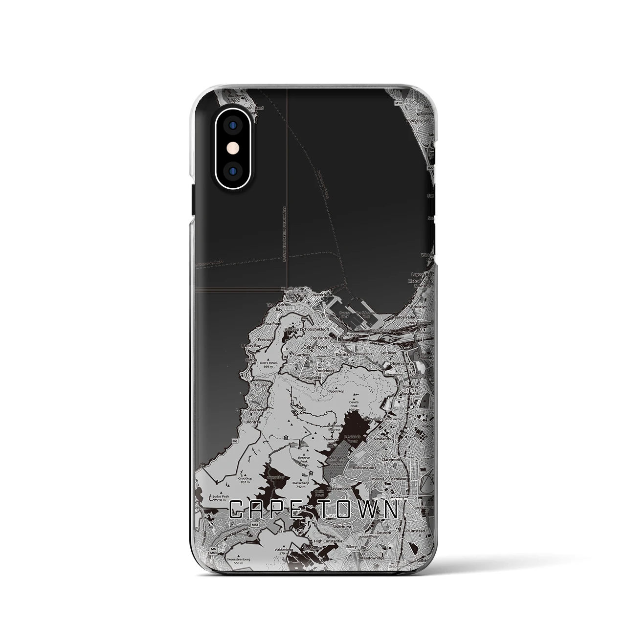 【ケープタウン（南アフリカ）】地図柄iPhoneケース（クリアタイプ）