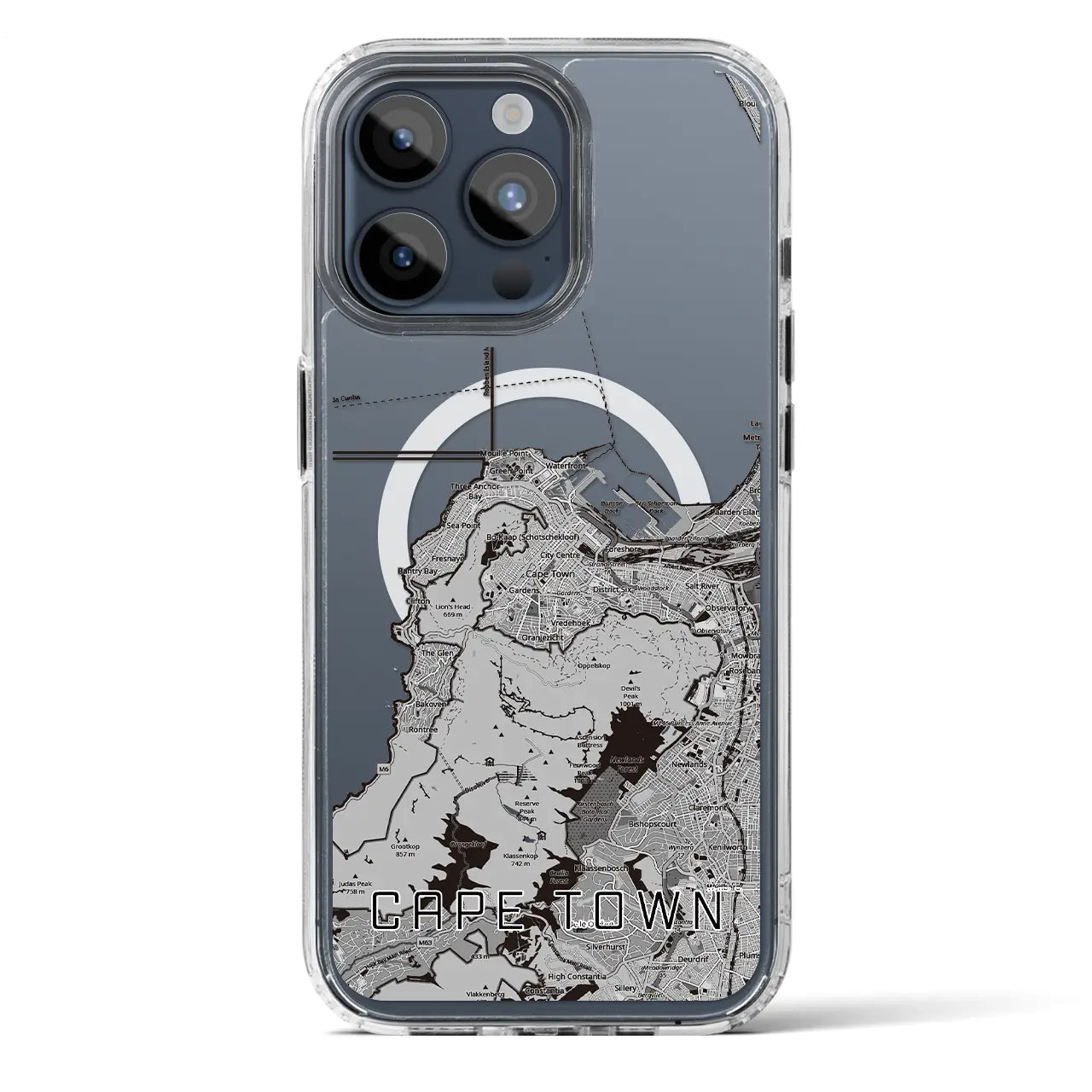【ケープタウン（南アフリカ）】地図柄iPhoneケース（MagSafeタイプ）