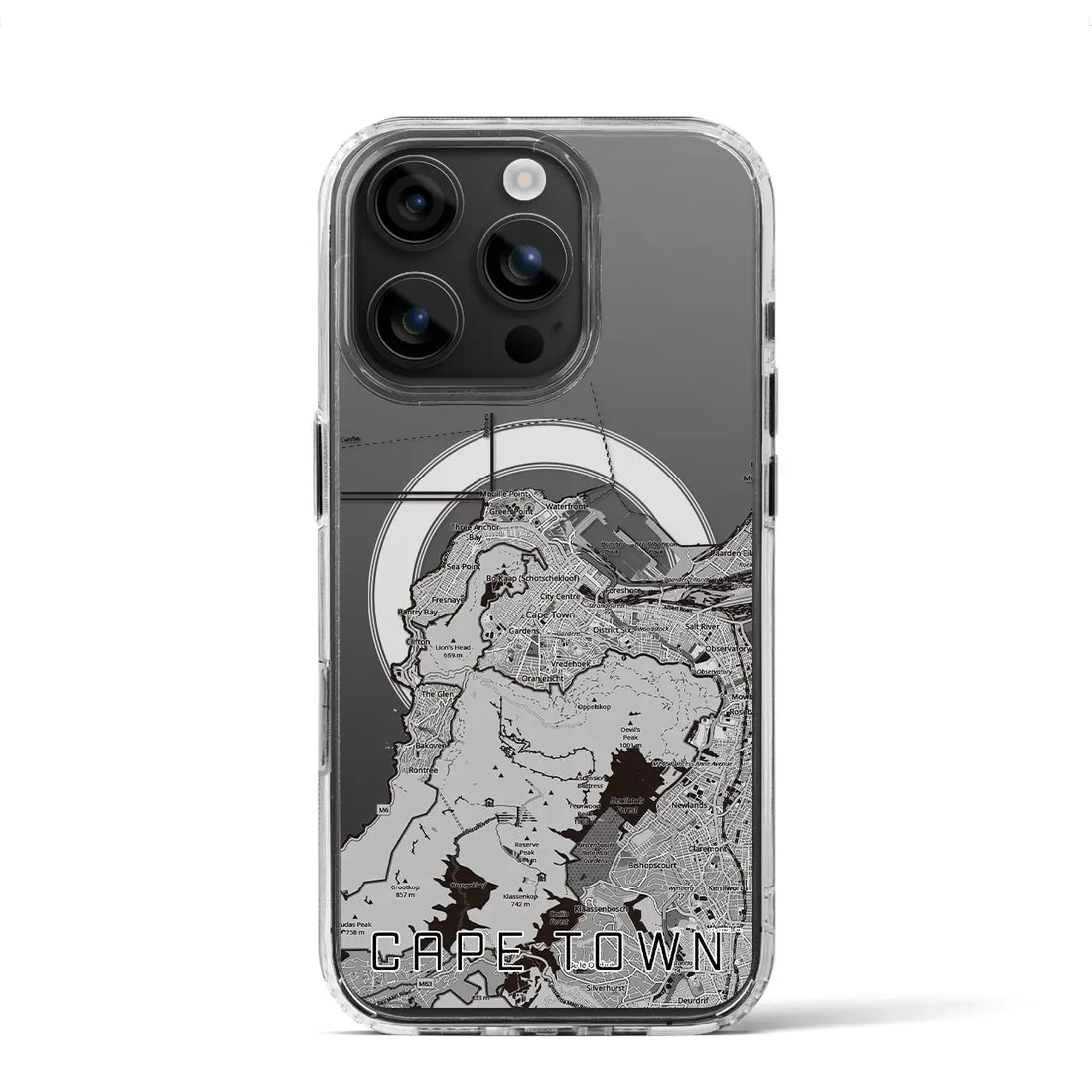 【ケープタウン（南アフリカ）】地図柄iPhoneケース（MagSafeタイプ）