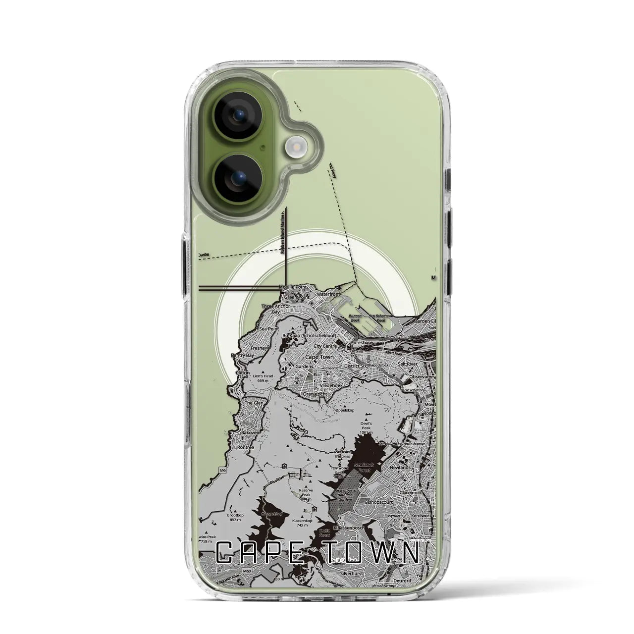 【ケープタウン（南アフリカ）】地図柄iPhoneケース（MagSafeタイプ）