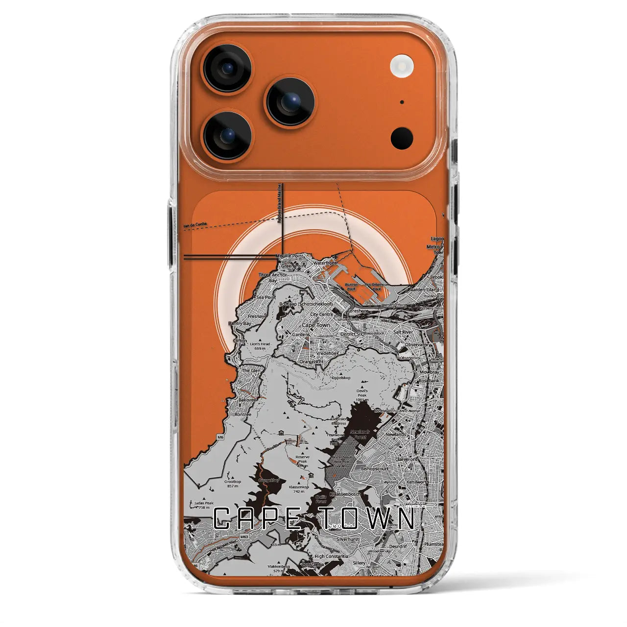 【ケープタウン（南アフリカ）】地図柄iPhoneケース（MagSafeタイプ）