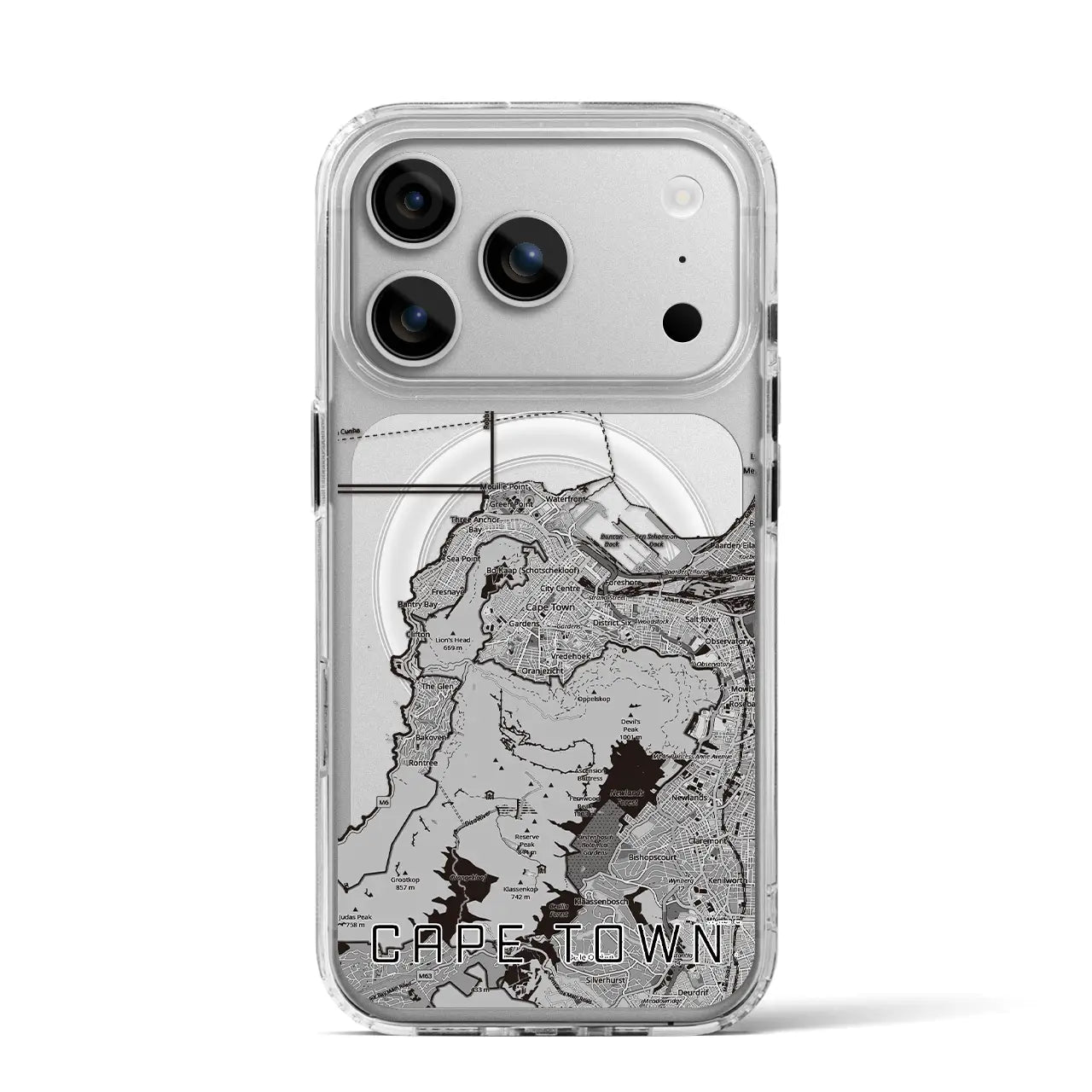 【ケープタウン（南アフリカ）】地図柄iPhoneケース（MagSafeタイプ）