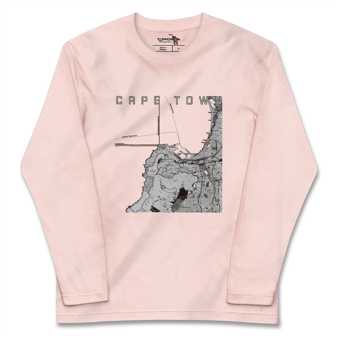 【ケープタウン(南アフリカ)】地図柄ロングスリーブTシャツ