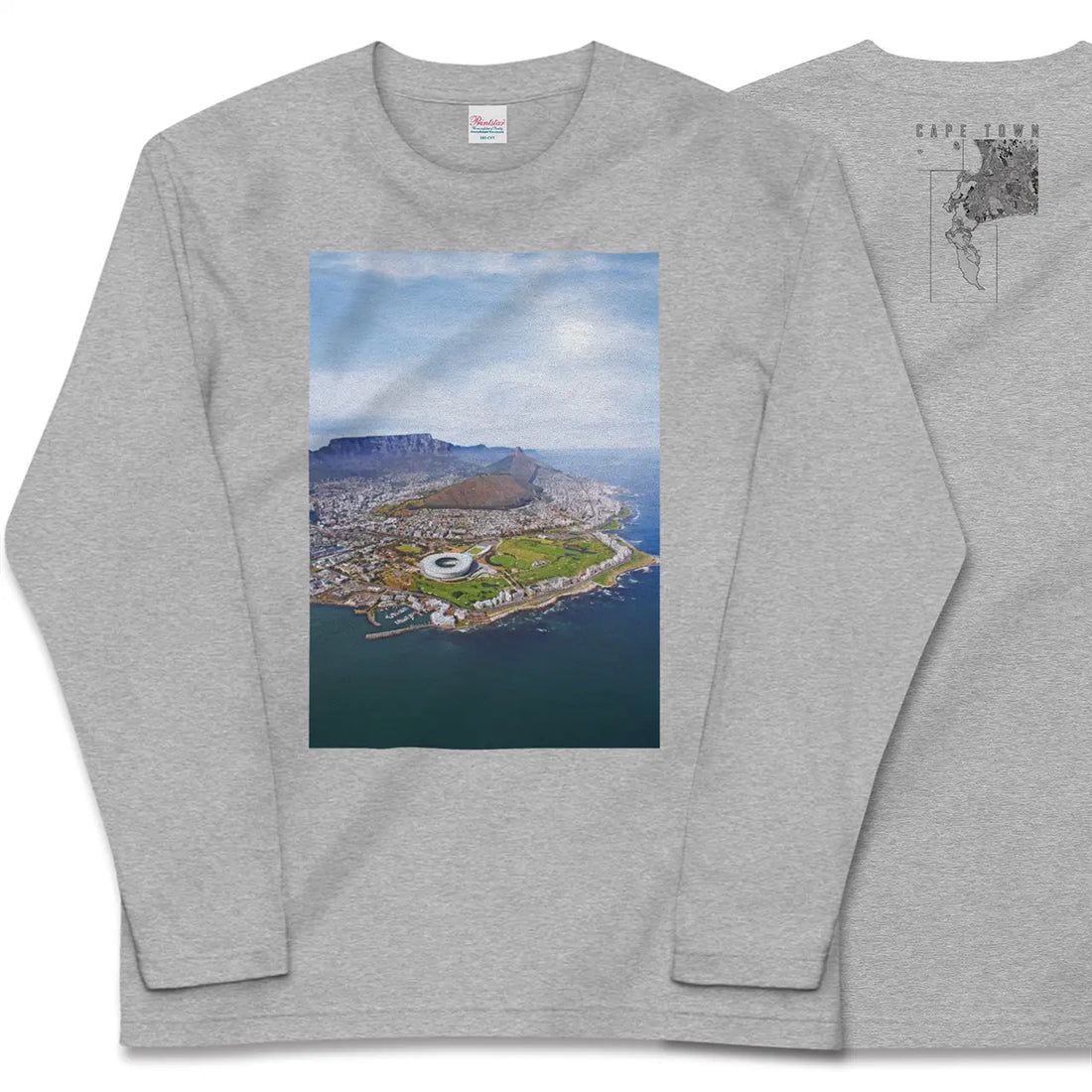 【ケープタウン(南アフリカ)】Map World ロングスリーブTシャツ