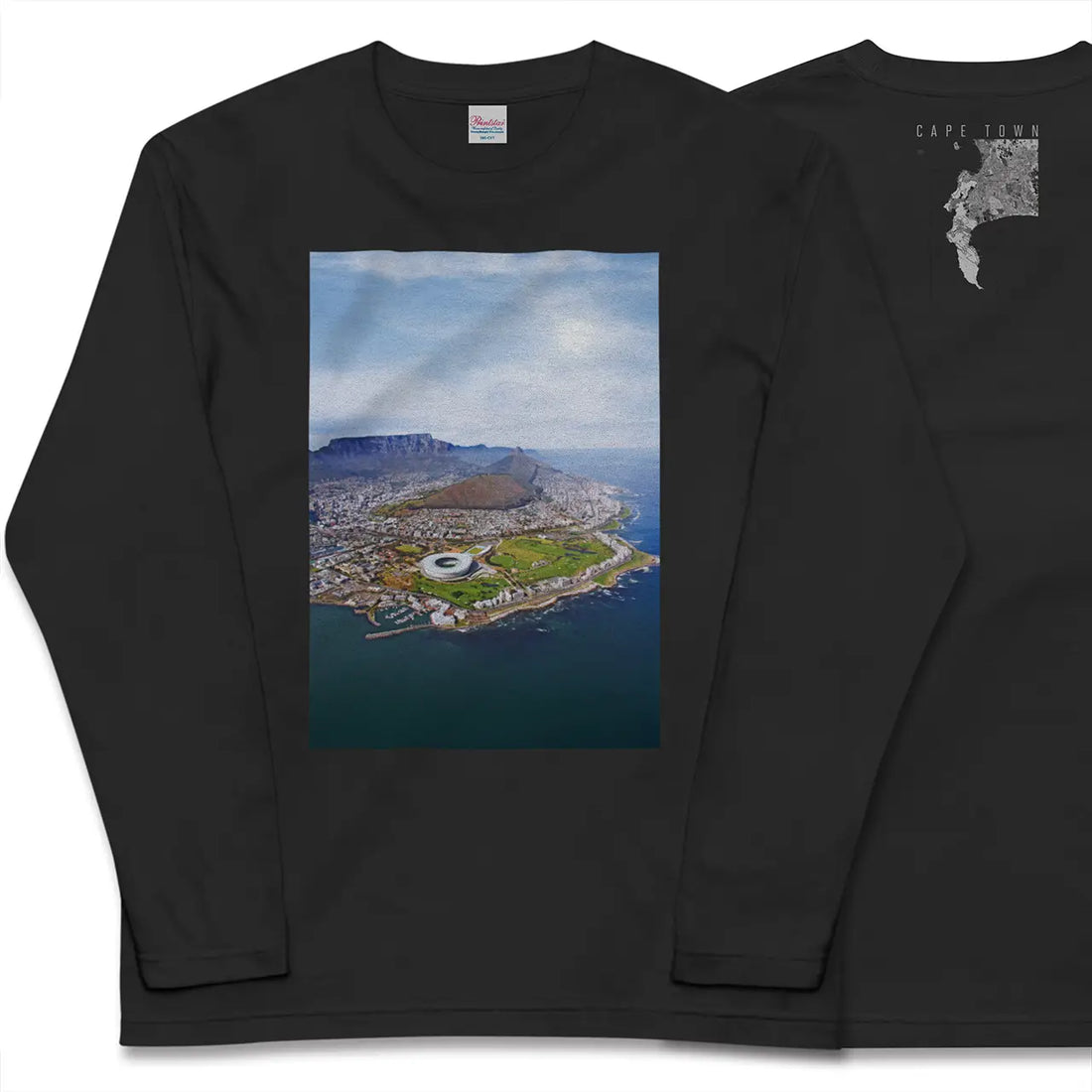 【ケープタウン(南アフリカ)】Map World ロングスリーブTシャツ