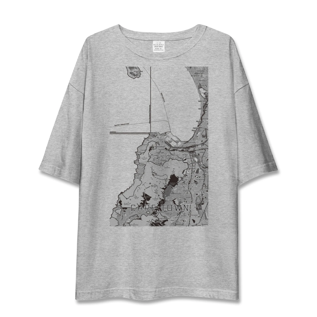 【ケープタウン（南アフリカ）】地図柄ビッグシルエットTシャツ