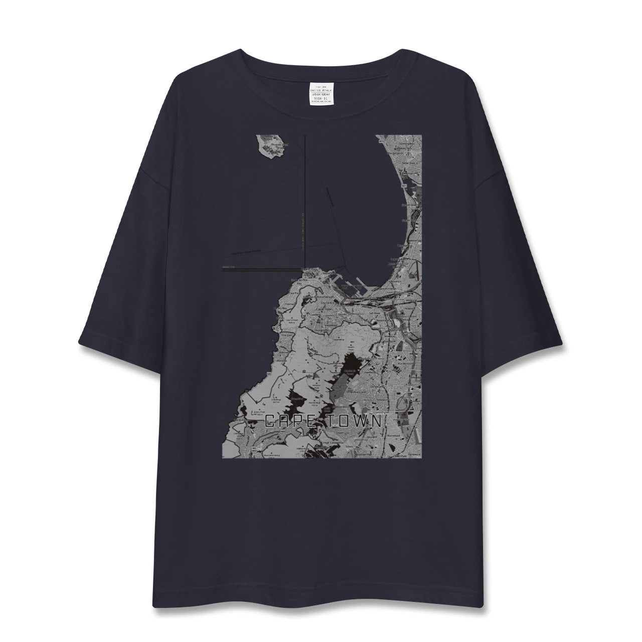 【ケープタウン（南アフリカ）】地図柄ビッグシルエットTシャツ